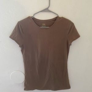Mossimo long brown tight t-shirt